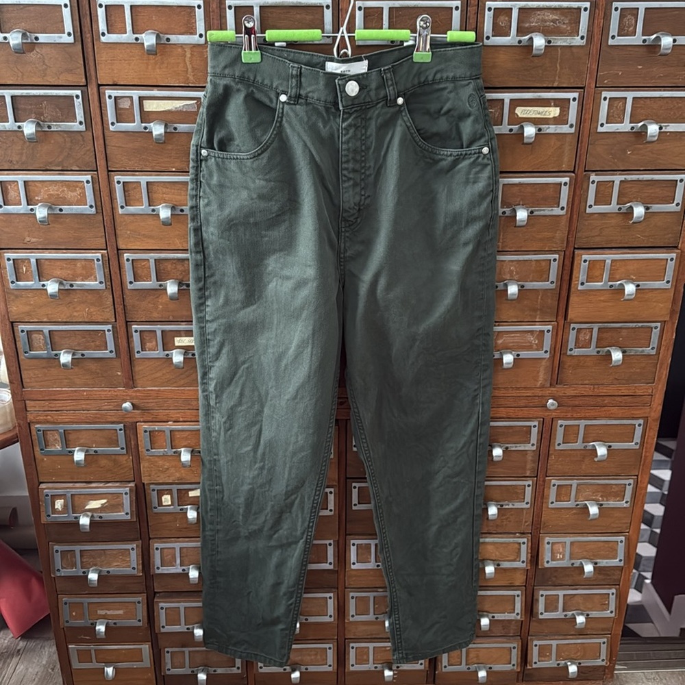 KOTN Green Tapered High-Waisted Pants Denim Jeans Size 6